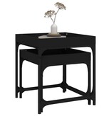 VidaXL Bijzettafels 2 st bewerkt hout zwart