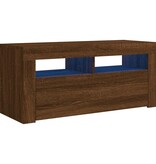VidaXL Tv-meubel met LED-verlichting 90x35x40 cm bruin eikenkleur