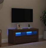 VidaXL Tv-meubel met LED-verlichting 90x35x40 cm bruin eikenkleur