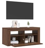 VidaXL Tv-meubel met LED-verlichting 90x35x40 cm bruin eikenkleur