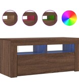 VidaXL Tv-meubel met LED-verlichting 90x35x40 cm bruin eikenkleur