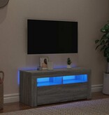VidaXL Tv-meubel met LED-verlichting 90x35x40 cm grijs sonoma eiken