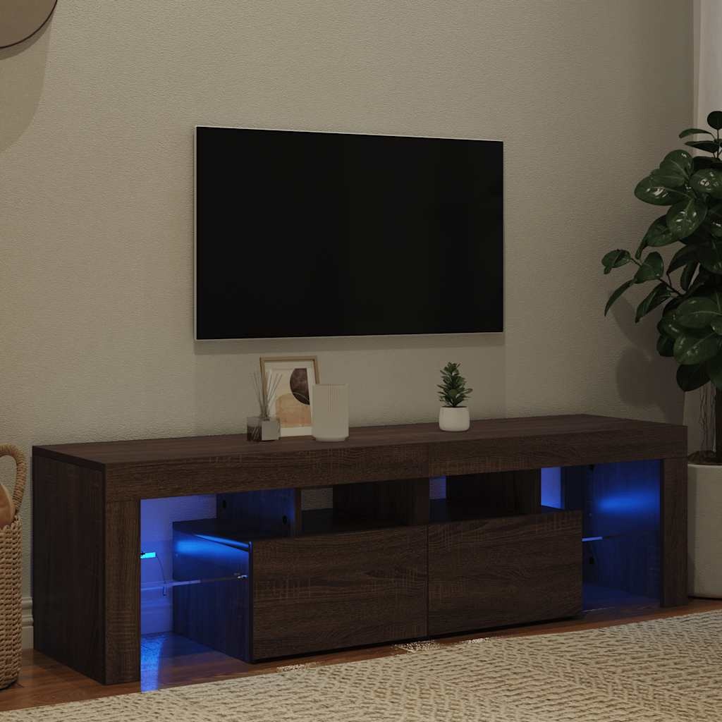 VidaXL Tv-meubel LED-verlichting 140x36,5x40 cm bruin eikenkleur