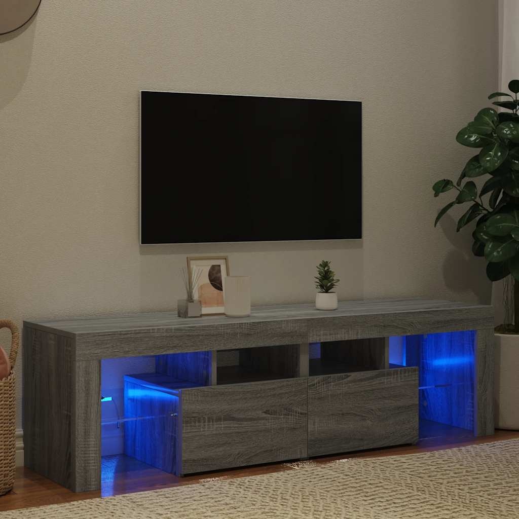 VidaXL Tv-meubel met LED-verlichting 140x36,5x40 cm grijs sonoma eiken