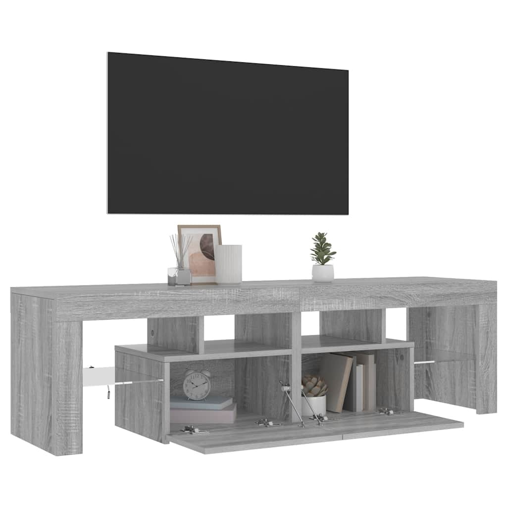 VidaXL Tv-meubel met LED-verlichting 140x36,5x40 cm grijs sonoma eiken
