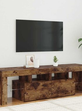 VidaXL Tv-meubel LED-verlichting 140x36,5x40 cm gerookt eikenkleurig