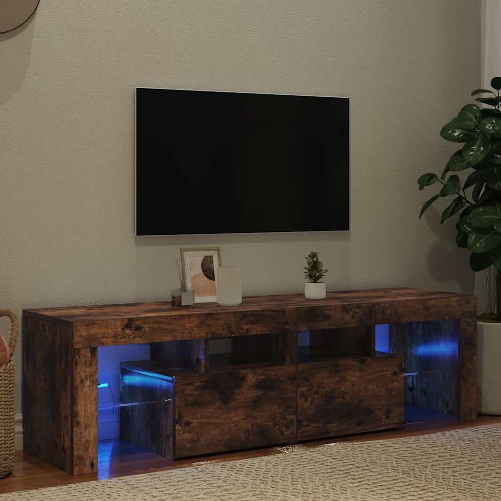 VidaXL Tv-meubel LED-verlichting 140x36,5x40 cm gerookt eikenkleurig