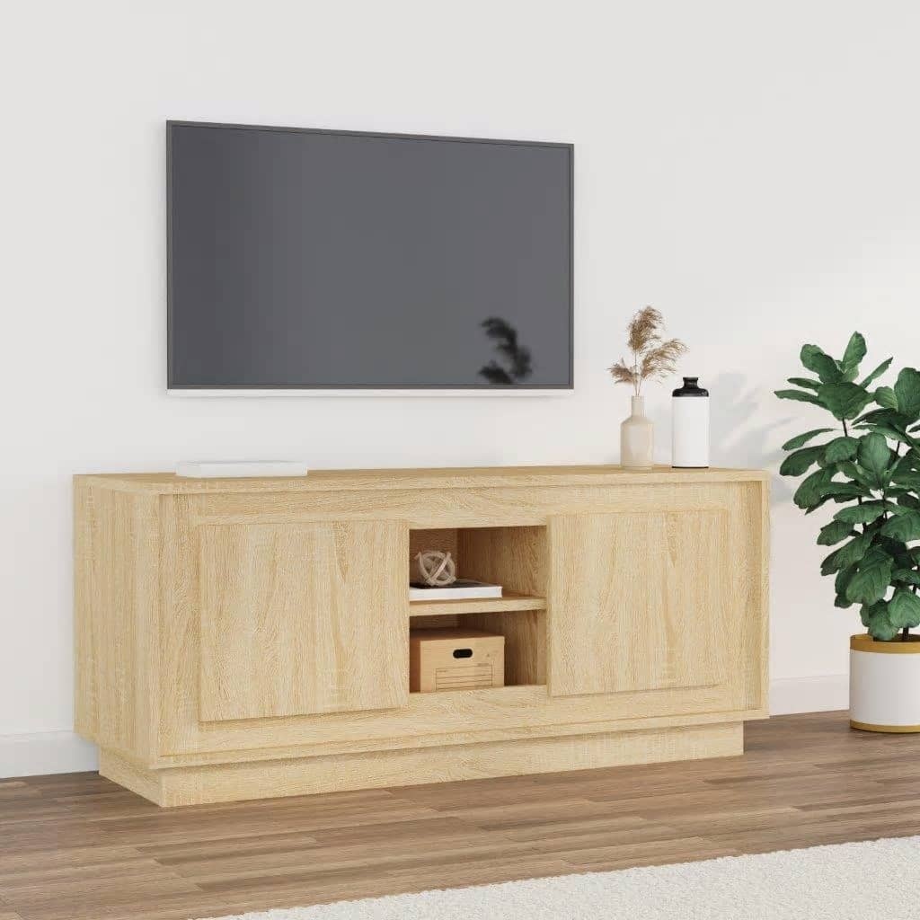 VidaXL Tv-meubel 102x35x45 cm bewerkt hout sonoma eikenkleurig