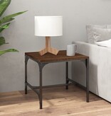 VidaXL Bijzettafels 2 st 40x40x35 cm bewerkt hout bruineiken