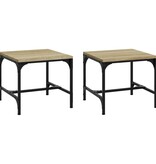 VidaXL Bijzettafels 2 st 40x40x35 cm bewerkt hout sonoma eikenkleurig