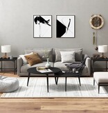 VidaXL Bijzettafels 2 st 40x40x35 cm bewerkt hout zwart