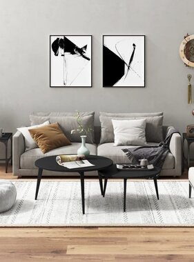 VidaXL Bijzettafels 2 st 40x40x35 cm bewerkt hout zwart