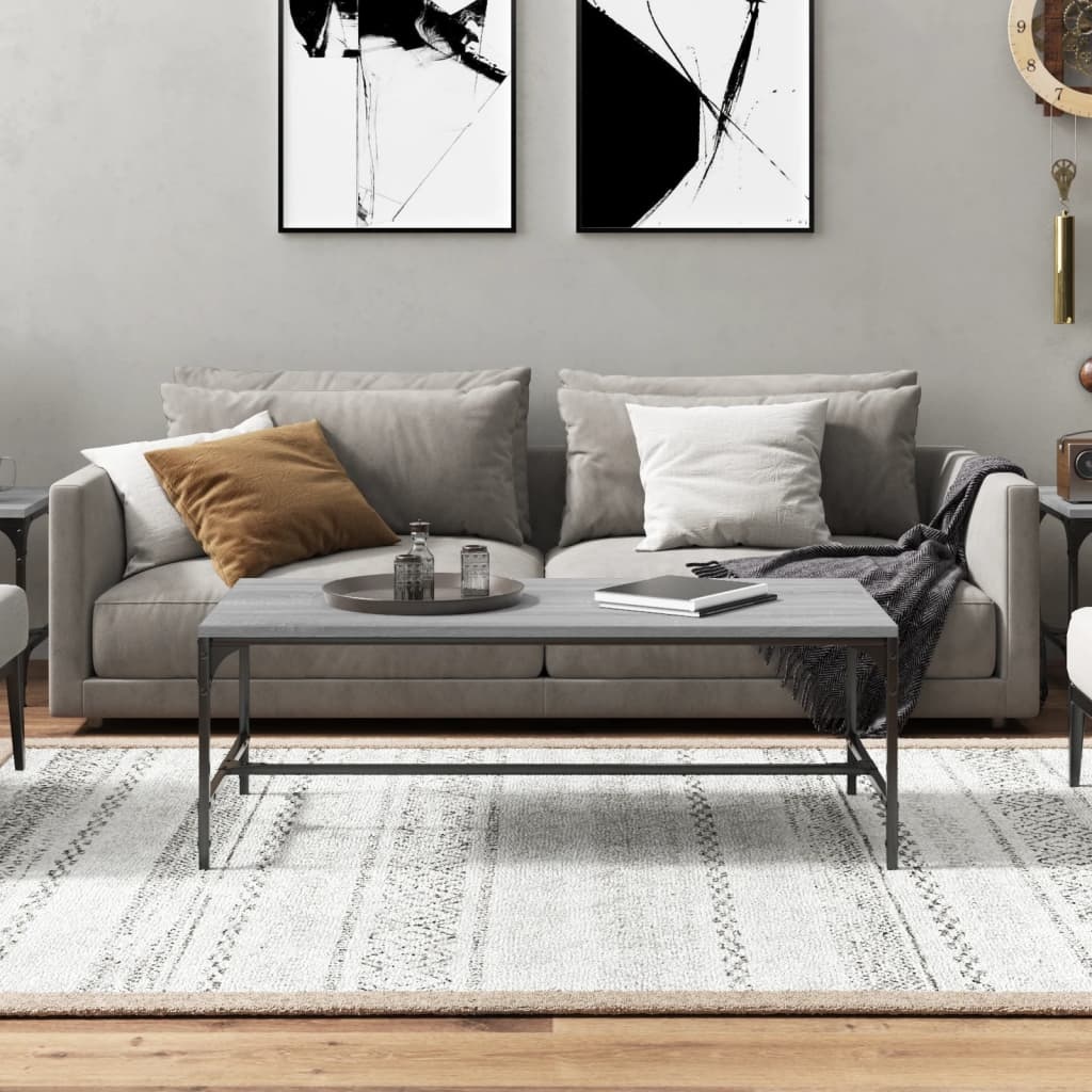 VidaXL Salontafel 80x50x35 cm bewerkt hout grijs sonoma