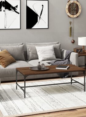 VidaXL Salontafel 100x50x35 cm bewerkt hout bruin eikenkleur