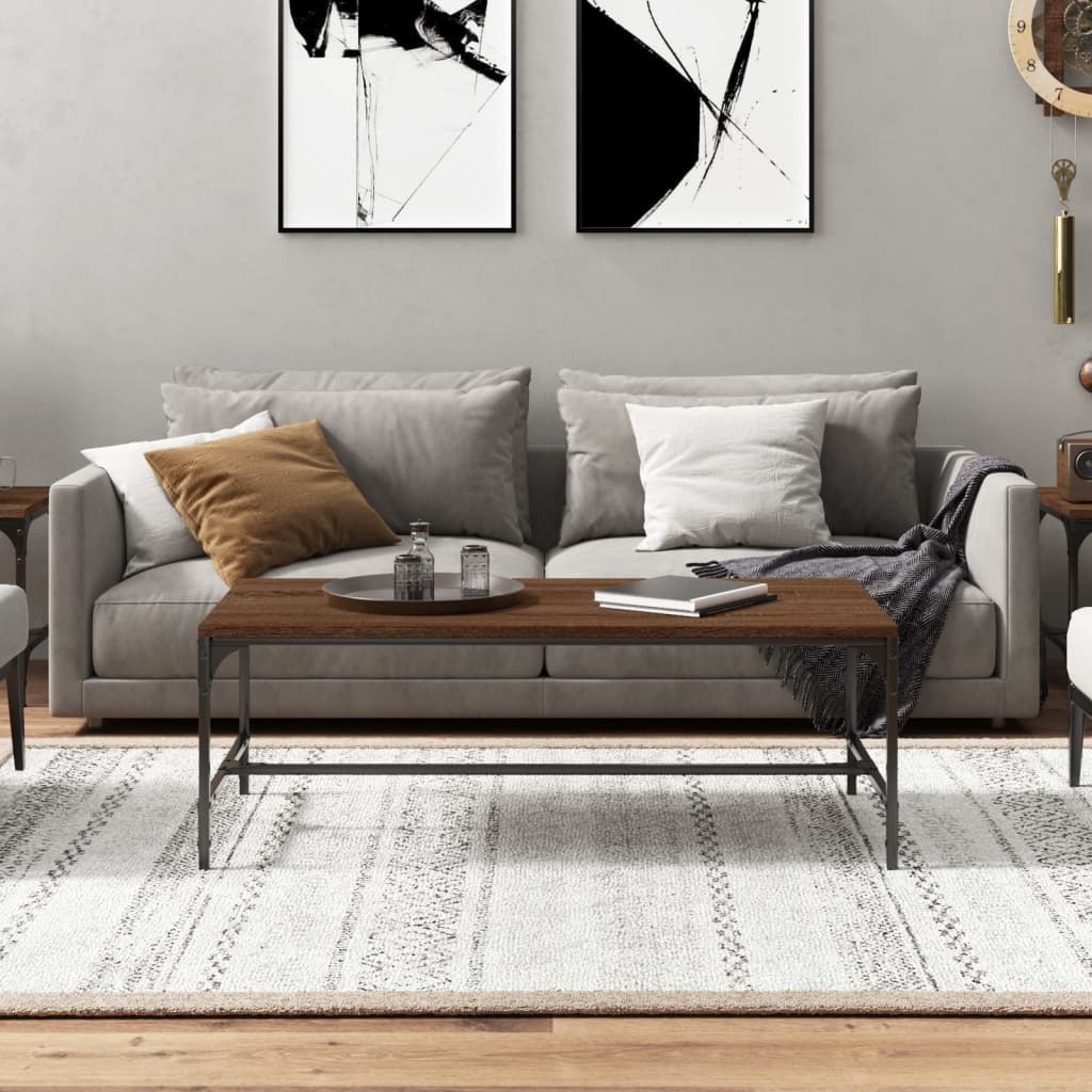 VidaXL Salontafel 100x50x35 cm bewerkt hout bruin eikenkleur