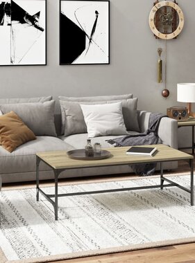 VidaXL Salontafel 100x50x35 cm bewerkt hout sonoma eikenkleurig