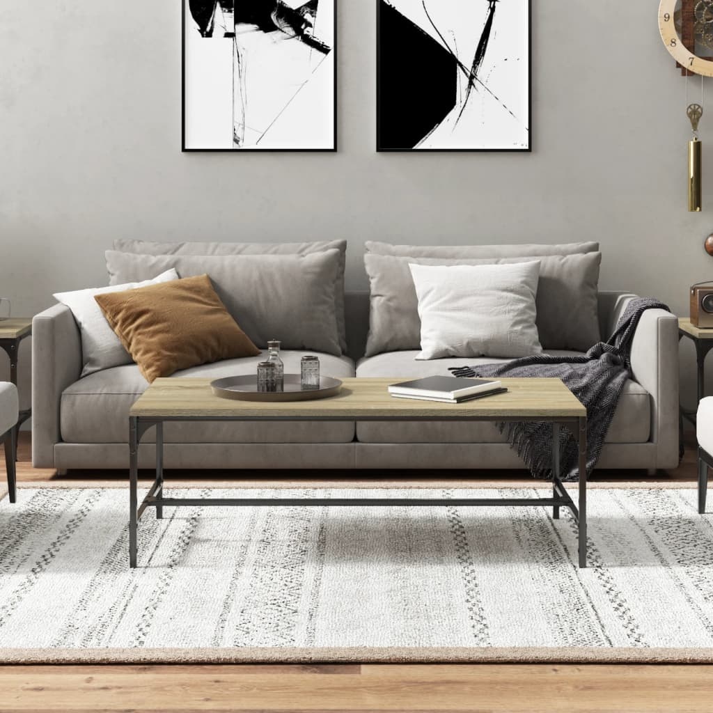 VidaXL Salontafel 100x50x35 cm bewerkt hout sonoma eikenkleurig