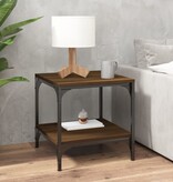 VidaXL Bijzettafels 2 st 40x40x40 cm bewerkt hout bruineiken