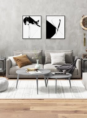 VidaXL Bijzettafels 2 st 40x40x40 cm bewerkt hout grijs sonoma eiken