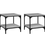 VidaXL Bijzettafels 2 st 40x40x40 cm bewerkt hout grijs sonoma eiken