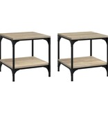 VidaXL Bijzettafels 2 st 40x40x40 cm bewerkt hout sonoma eikenkleurig