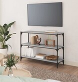 VidaXL Boekenkast 100x33x70,5 cm hout en staal grijs sonoma eikenkleur