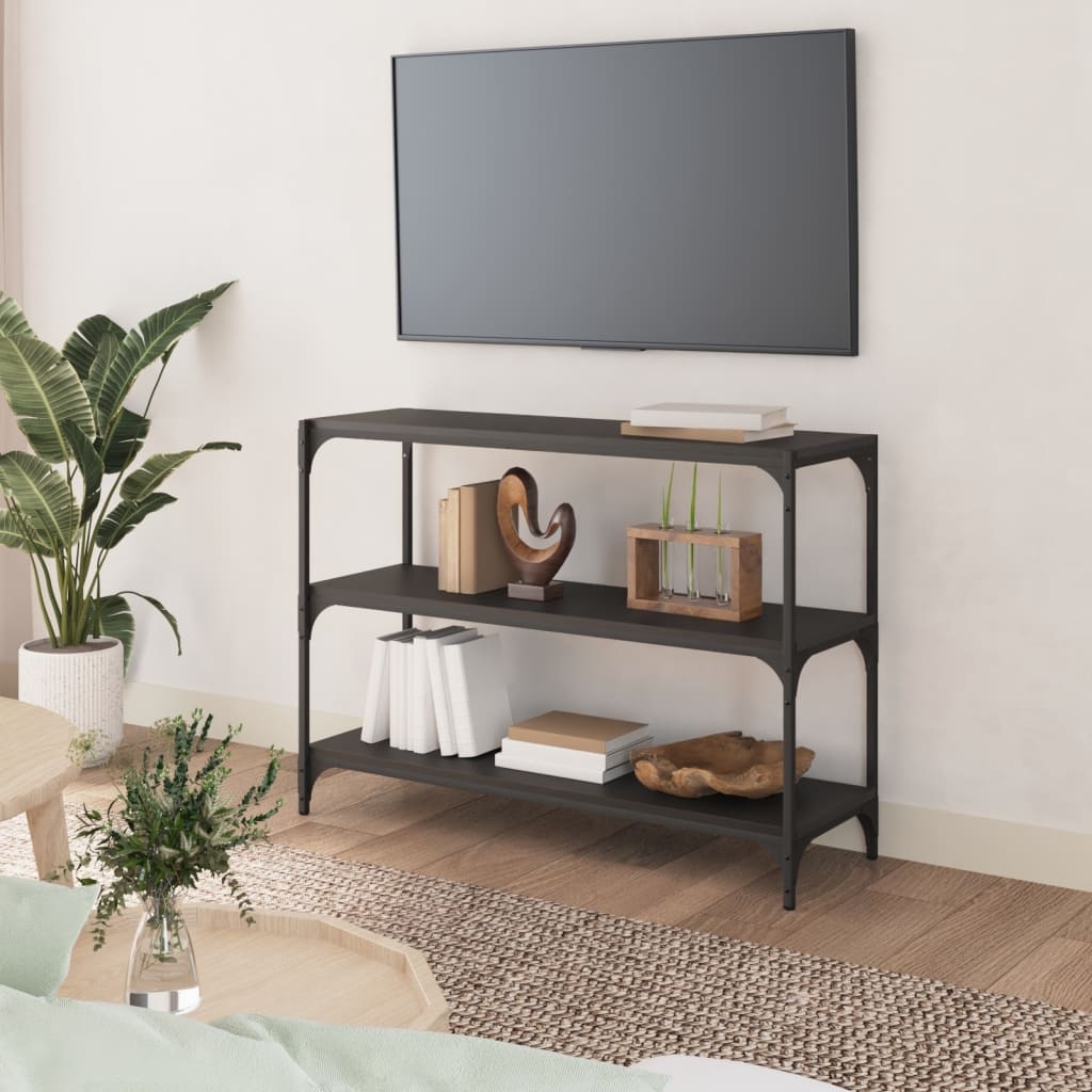 VidaXL Boekenkast 100x33x70,5 cm bewerkt hout en staal zwart