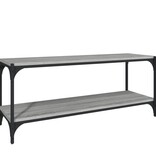VidaXL Tv-meubel 100x33x41 cm bewerkt hout en staal grijs sonoma eiken