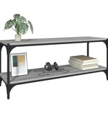 VidaXL Tv-meubel 100x33x41 cm bewerkt hout en staal grijs sonoma eiken