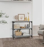 VidaXL Boekenkast 80x33x70,5 cm hout en staal grijs sonoma eikenkleur