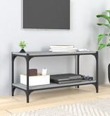 VidaXL Tv-meubel 80x33x41 cm bewerkt hout en staal grijs sonoma eiken