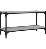 VidaXL Tv-meubel 80x33x41 cm bewerkt hout en staal grijs sonoma eiken