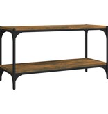 VidaXL Tv-meubel 80x33x41 cm bewerkt hout en staal gerookt eikenkleur