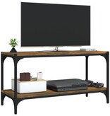 VidaXL Tv-meubel 80x33x41 cm bewerkt hout en staal gerookt eikenkleur