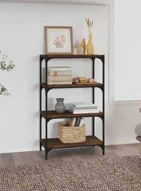 VidaXL Boekenkast 60x33x100 cm bewerkt hout en staal bruin eikenkleur