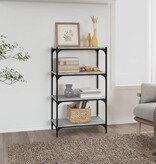 VidaXL Boekenkast 60x33x100 cm hout en staal grijs sonoma eikenkleur