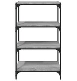 VidaXL Boekenkast 60x33x100 cm hout en staal grijs sonoma eikenkleur
