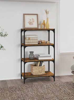 VidaXL Boekenkast 60x33x100 cm bewerkt hout en staal gerookt eiken