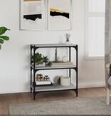 VidaXL Boekenkast 60x33x70,5 cm hout en staal grijs sonoma eikenkleur