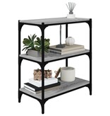 VidaXL Boekenkast 60x33x70,5 cm hout en staal grijs sonoma eikenkleur