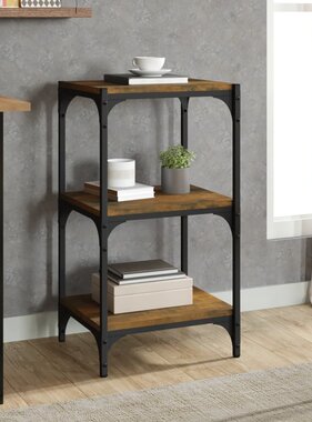 VidaXL Boekenkast 40x33x70,5 cm bewerkt hout en staal gerookt eiken