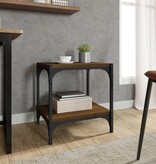 VidaXL Tv-meubel 40x33x41 cm bewerkt hout en staal bruin eikenkleur