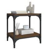 VidaXL Tv-meubel 40x33x41 cm bewerkt hout en staal bruin eikenkleur