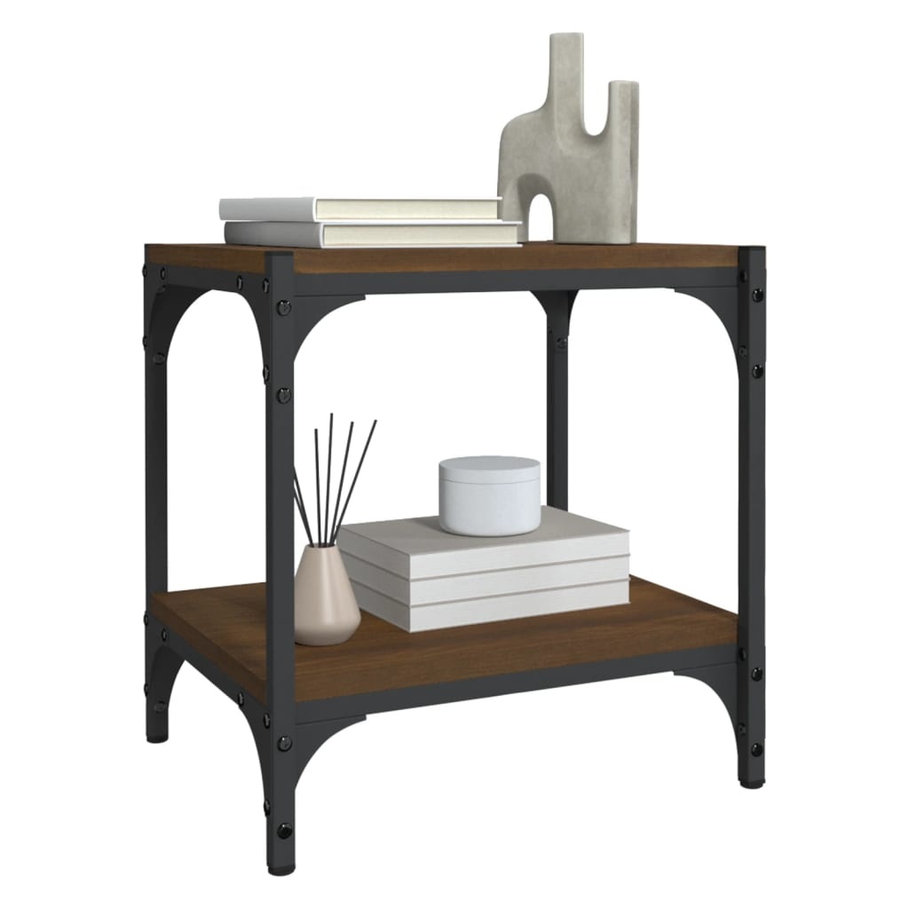 VidaXL Tv-meubel 40x33x41 cm bewerkt hout en staal bruin eikenkleur