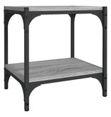 VidaXL Tv-meubel 40x33x41 cm bewerkt hout en staal grijs sonoma eiken