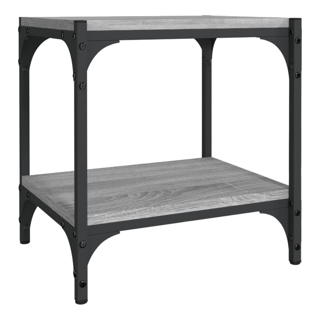 VidaXL Tv-meubel 40x33x41 cm bewerkt hout en staal grijs sonoma eiken