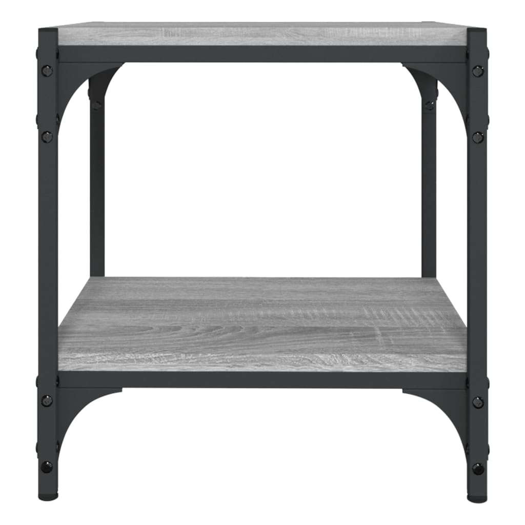 VidaXL Tv-meubel 40x33x41 cm bewerkt hout en staal grijs sonoma eiken