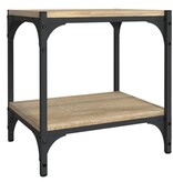 VidaXL Tv-meubel 40x33x41 cm bewerkt hout en staal sonoma eikenkleurig