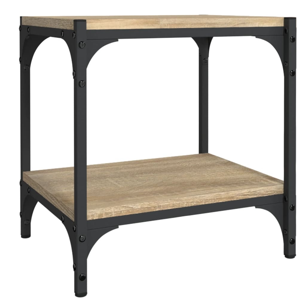 VidaXL Tv-meubel 40x33x41 cm bewerkt hout en staal sonoma eikenkleurig