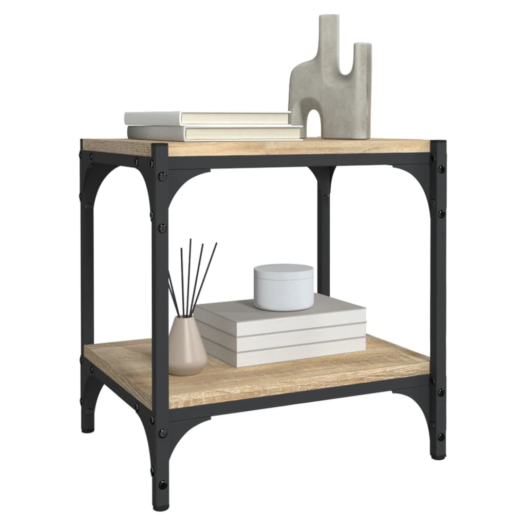 VidaXL Tv-meubel 40x33x41 cm bewerkt hout en staal sonoma eikenkleurig